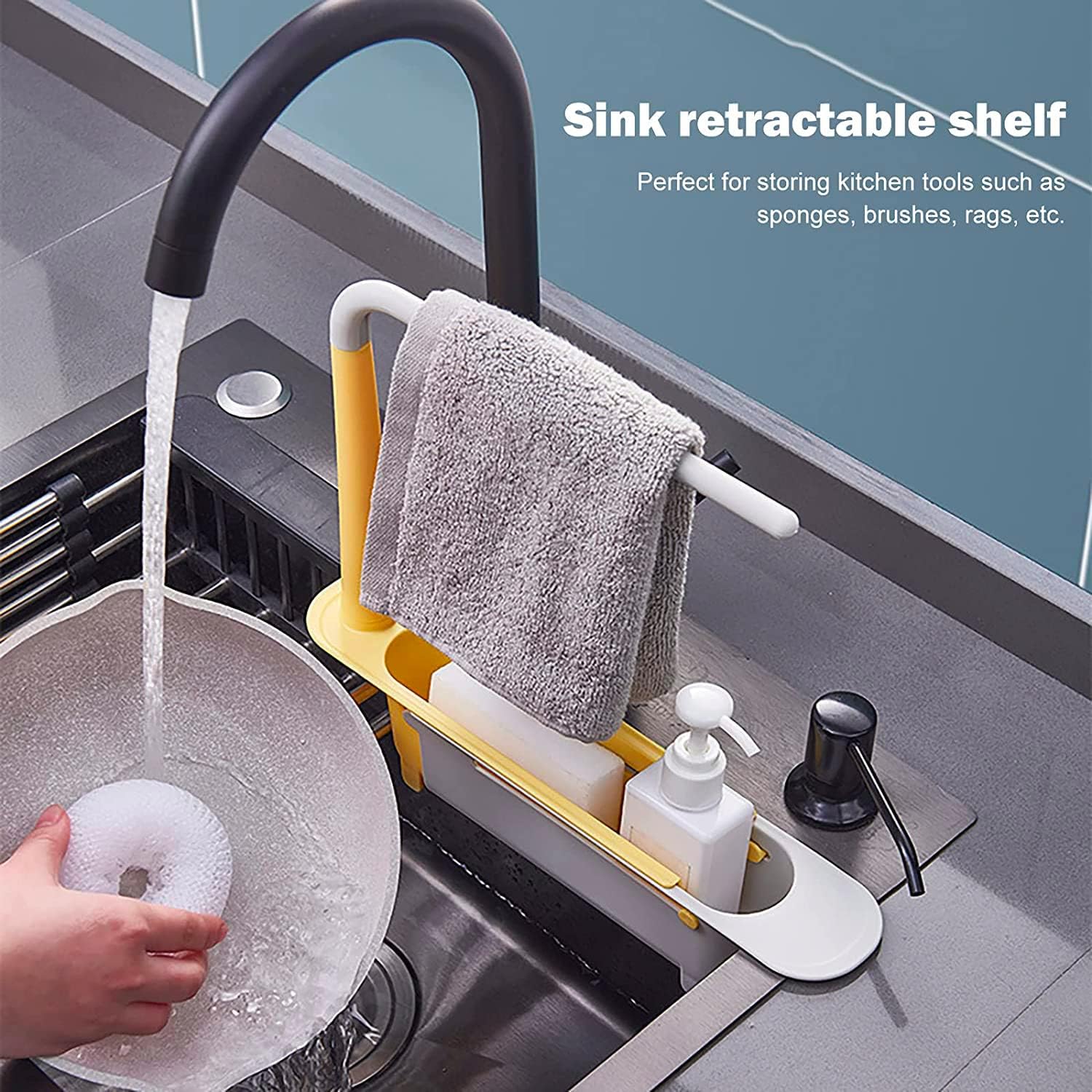 7723 Telescopic Sink Storage Rack Material Kitchen Rag Rack Dishwashing Organizer Shelf Drain Basket Pp Under Sink Organizers ( Mic Color 1 Pc) 7723 Telescopic Sink Storage Rack Material Kitchen Rag Rack Dishwashing Organizer Shelf Drain Basket Pp Under Sink Organizers ( Mic Color 1 Pc)
